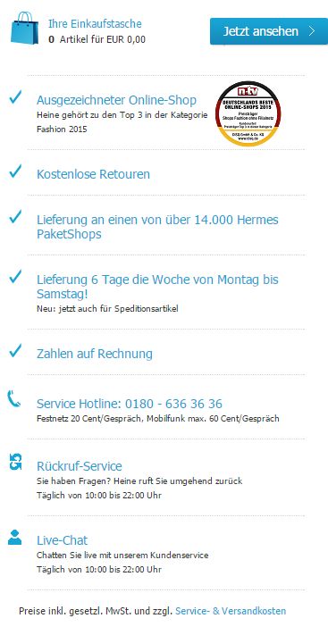 Die Vorteile bei Heine